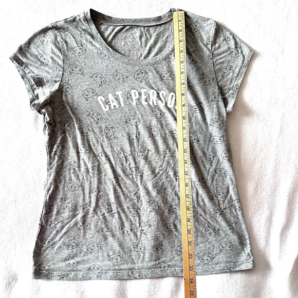 Wound Up XL Cat Person T-shirt Gray Cat Heads Faces - Picture 6 of 8